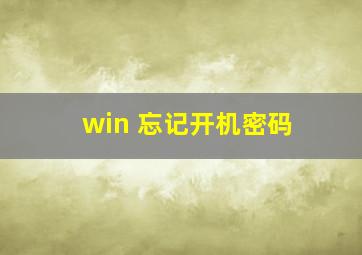 win 忘记开机密码